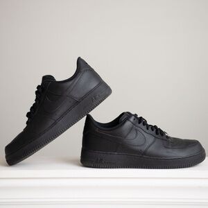 Nike Air Force One 1 '07 Low Black Men's Leather Sneakers Size 13